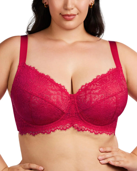 HSIA™ Sexy Lace Minimizer Bra – Plus Size Underwire, Full Coverage & All-Day Lift
