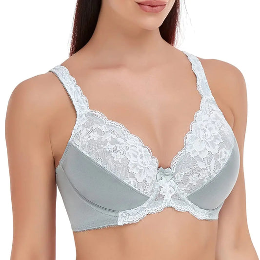 Plus Size Minimizer Lace Bra – Full Coverage, Underwire Support & Sexy Comfort (36H