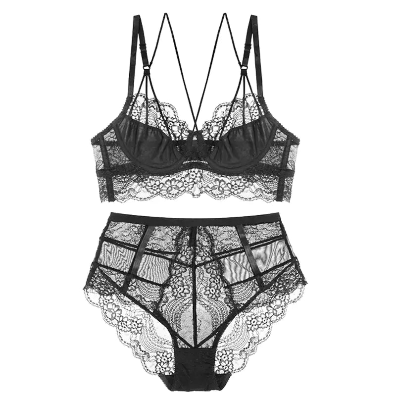 Lightweight seamless women’s bra set black color – USA sizes