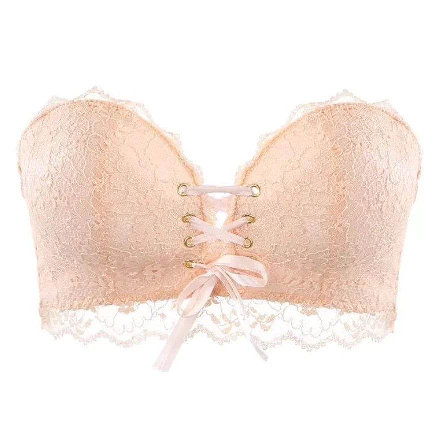 Women’s Strapless Lace Bra – Tube Top Style with Detachable Straps